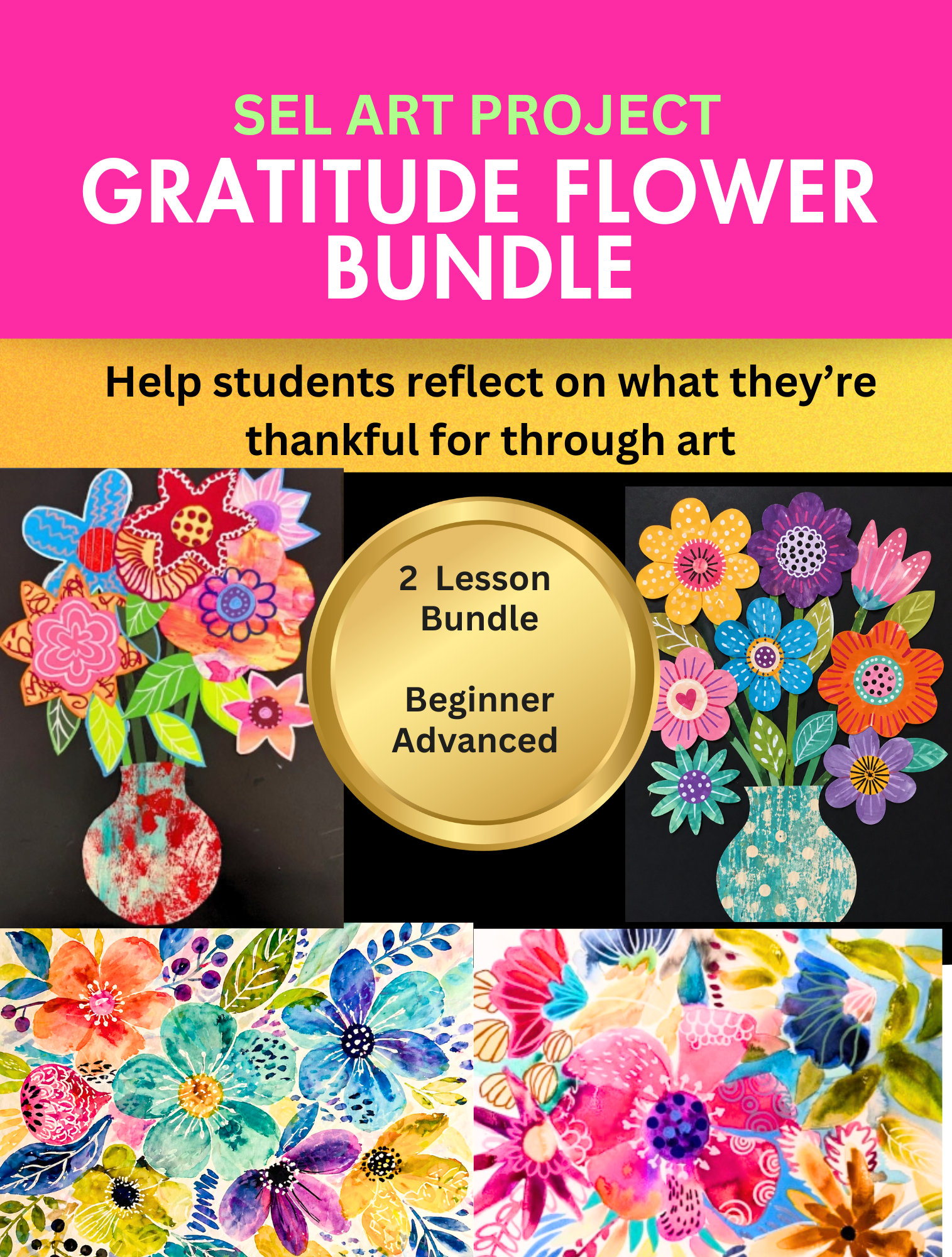 Gratitude Bouquet Art lesson