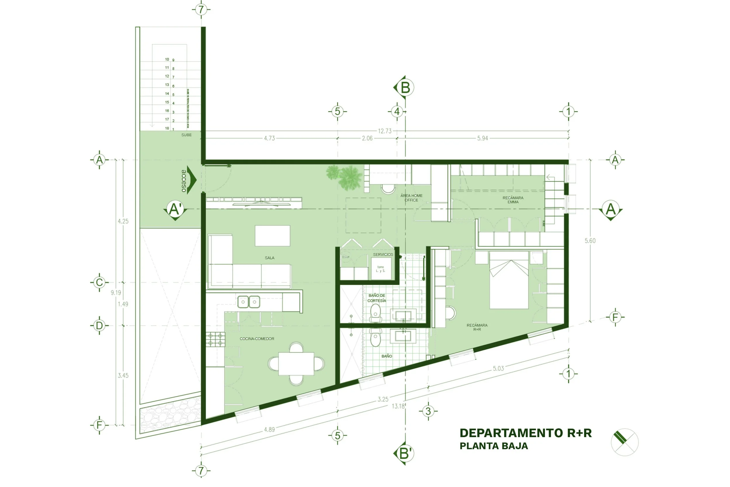 Departamento R+R - Planta Baja