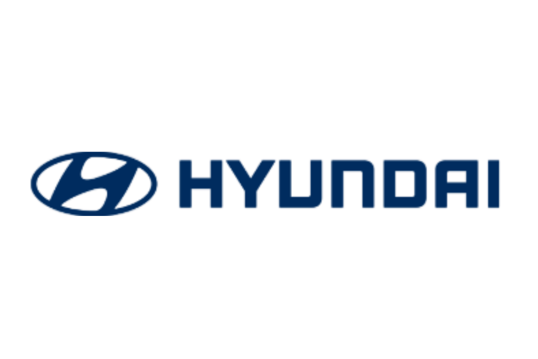 Hyundai logo with the word 'HYUNDAI' in blue capital letters.