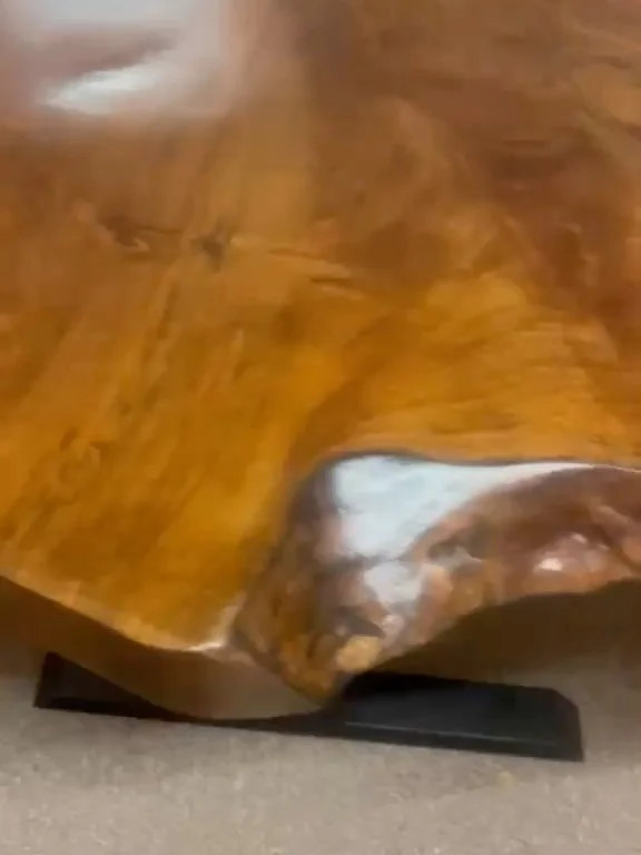 Absolutely stunning unique handcrafted English Walnut table or would make a great desk. This piece of timber has been lovingly brought back to life by Mike and is a real statement piece and is one off and completely unique. &pound;2,995. Please get i