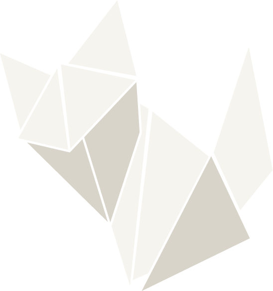 Illustration of a paper colored origami fox