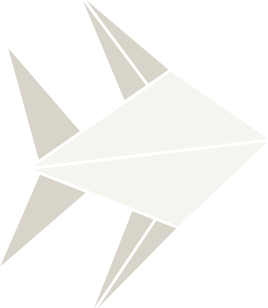 Illustration of a paper colored origami fish