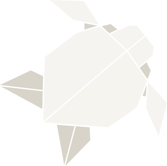 Illustration of a paper colored origami turtle