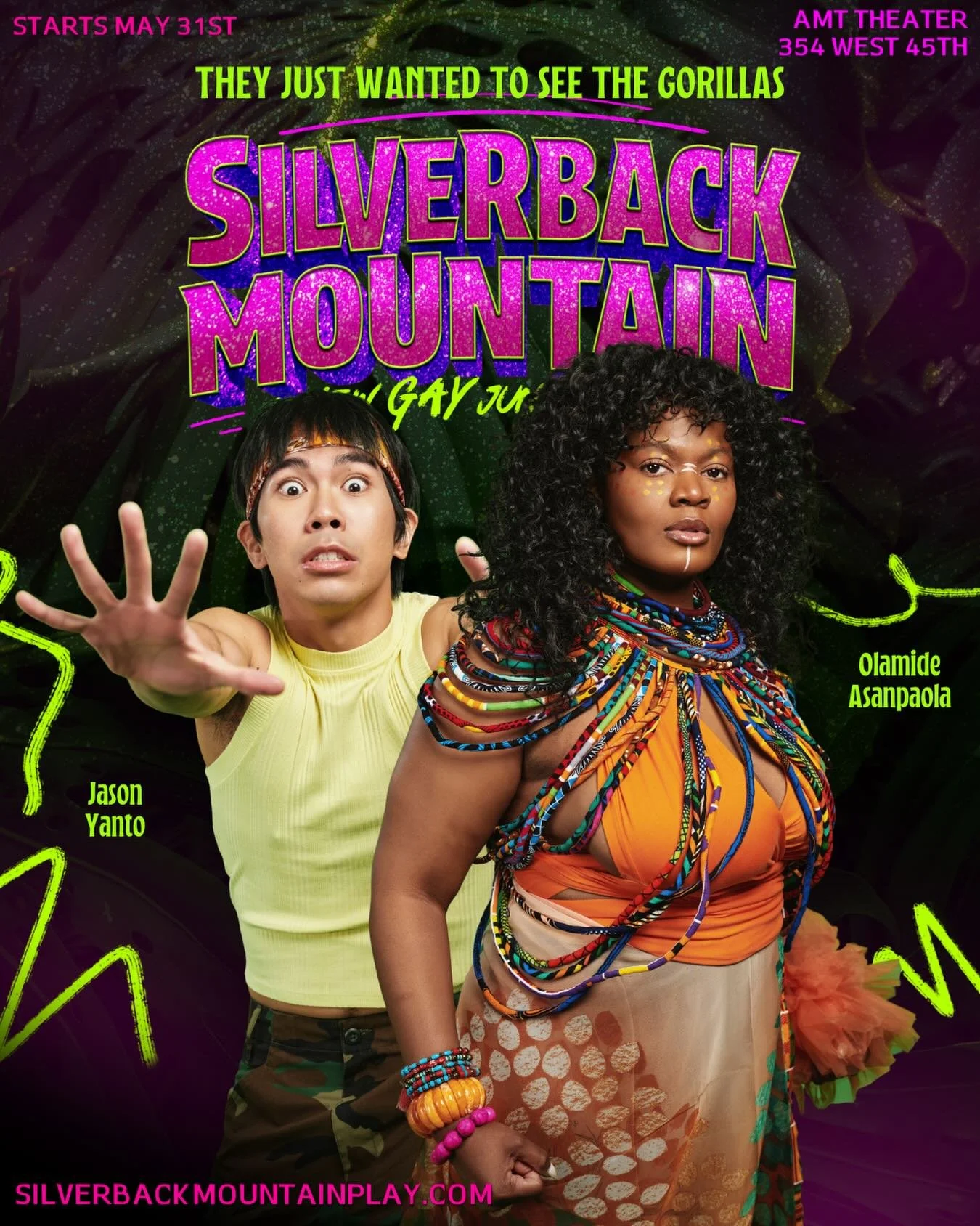Meet Jason Yanto, who&rsquo;s making his Off Broadway debut, and Olamide Asanpaola as Kai and Tumaini in Silverback Mountain THIS MAY!! 🎟️

Jason was seen most recently in the hit 54 Below Show: Filipinos on Broadway and Olamide has been featured on