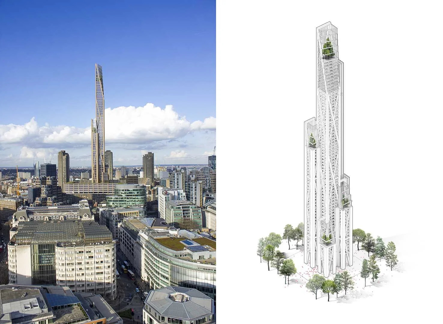 Proposed Oakwood Tower Barbican, London. Photo Credit: PLP Architecture