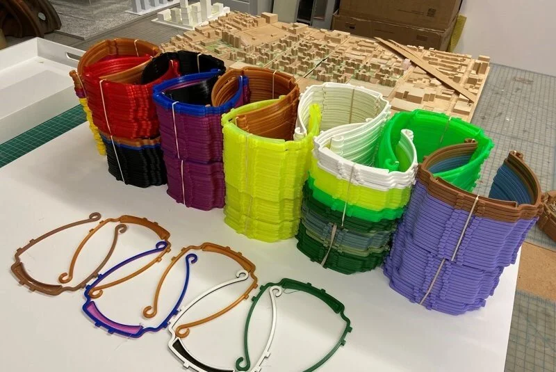 KPF face shield frames. Photo Credit – KPF News.