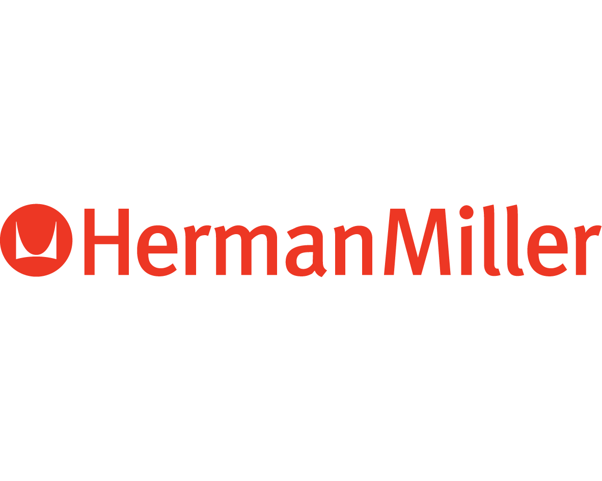 Herman Miller logo with red circular icon and black text