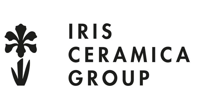 Logo of Iris Ceramica Group featuring a stylized black iris flower and the company's name in black text.