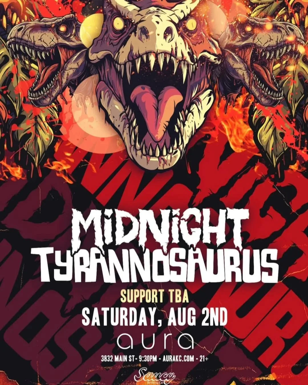 THIS HAS BEEN SO HARD TO HIDE!
FROM FAN TO PRODUCTION.
FROM THE BLUE LAGOON TO THE PUGALIS PIT!
NOW IN AURA, WITH ME ON THE LIGHTS!

tickets
https://www.ticketweb.com/event/midnight-tyrannosaurus-at-aura-aura-kc-tickets/13833334?pl=aurakc&amp;fbclid=