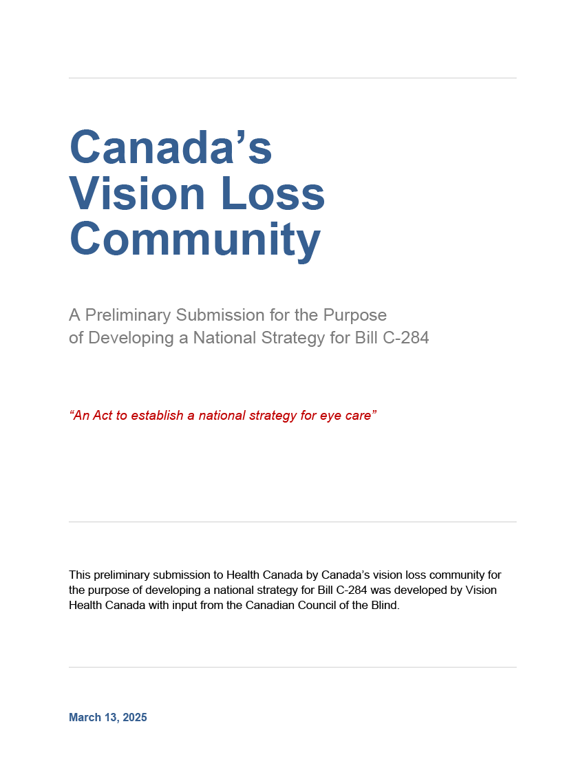 Predominantly typographic cover of the Preliminary Submission Health Canada document on a white background.