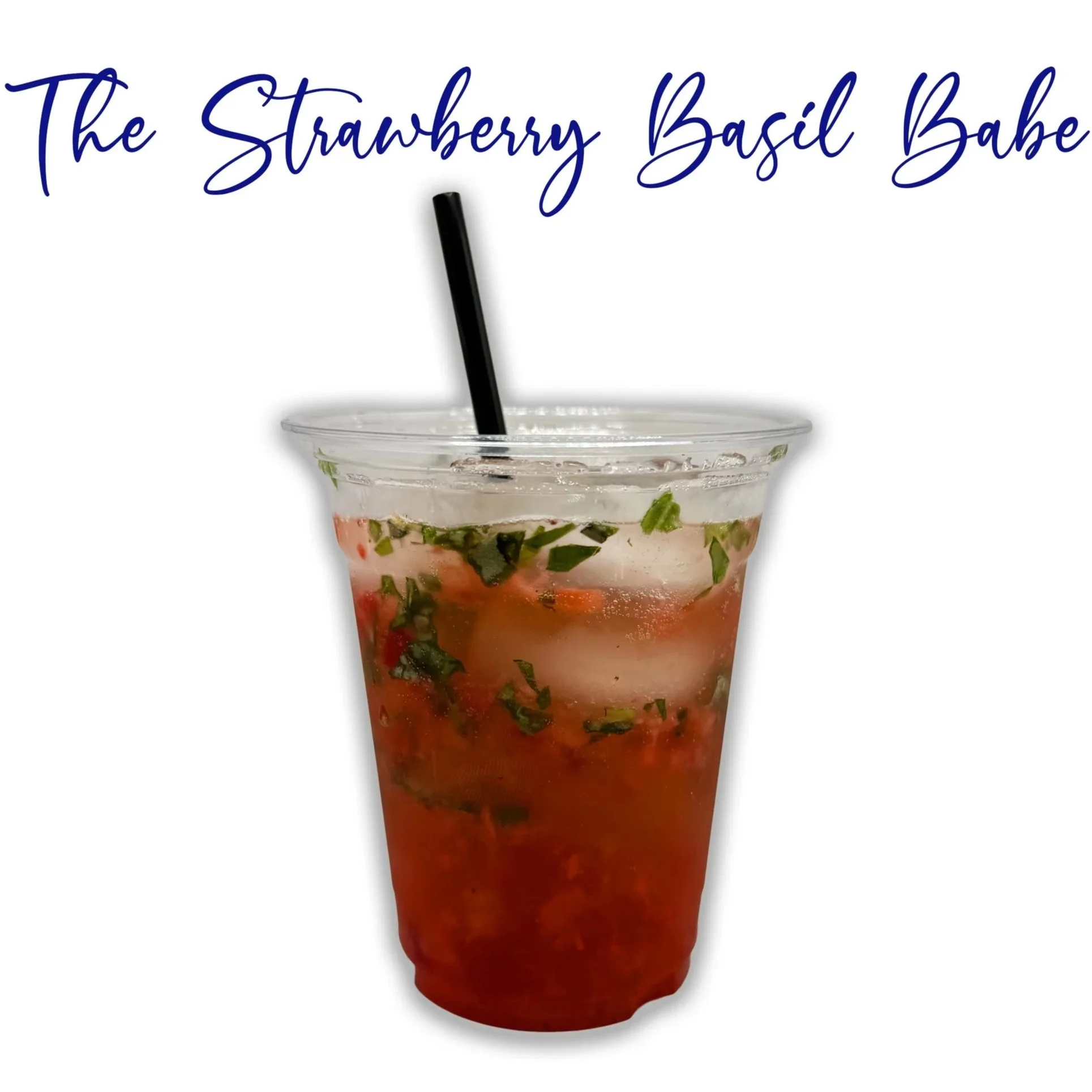 The strawberry basil babe is unlikely combination of fresh basil, lime juice, bits of strawberries, house made strawberry syrup, and club soda.