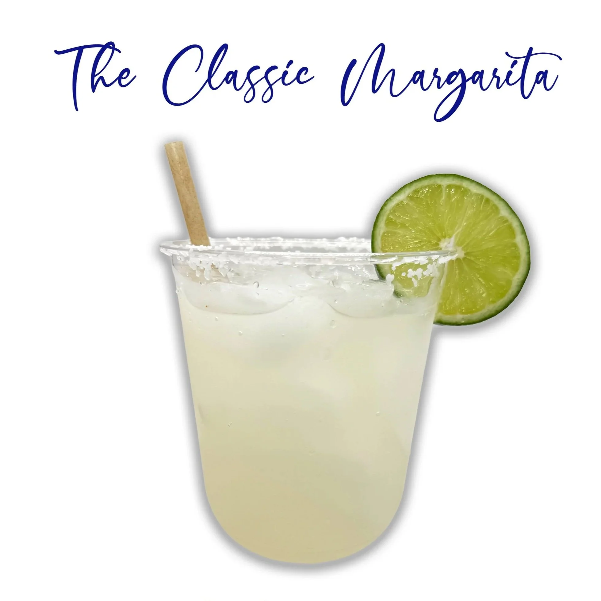 The Classic Margarita is made with tequila, simple syrup, triple sec, and lime juice.