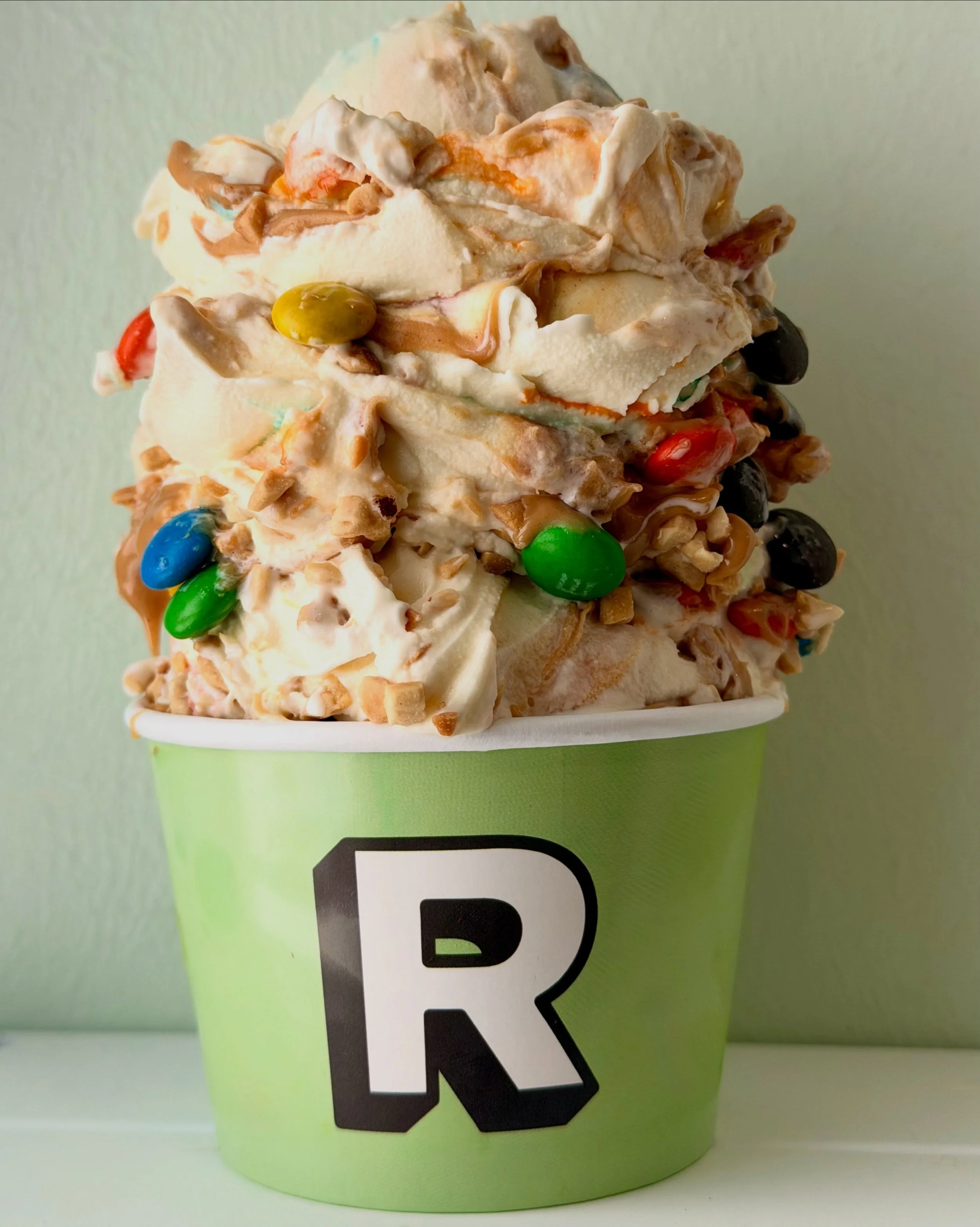 Trail Mix! Vanilla Custard, Chocolate Covered Pretzels, Reese&rsquo;s Peanut Butter, M&amp;Ms, and Peanuts!!! 

Crunchy creamy goodness on deck today. Swing on by!