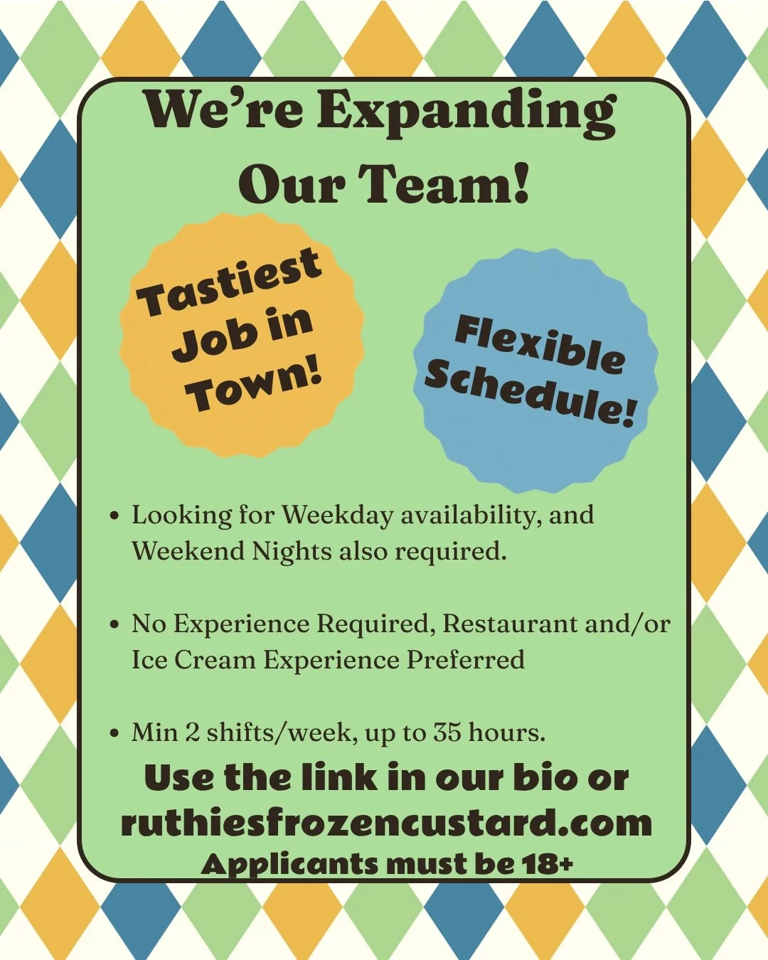As we look to expand to 7 days of operation in the next few weeks, we need some more staff! 

We are looking for folks who can work multiple Weekday opening shifts, as well as Weekend nights. Many of our college students are now back in class, so we 