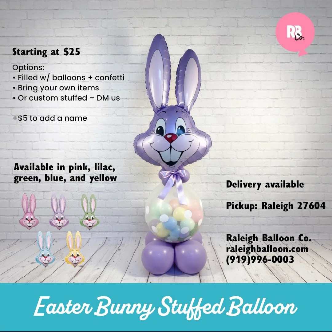 Our Easter Bunny Stuffed Balloons are here!
The perfect poppable surprise for kids this Easter! Each balloon comes stuffed with mini balloons and large confetti for a fun reveal they won&rsquo;t forget.
Make it extra special:
&bull; Add your child&rs