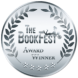 Silver medal with laurel wreath and inscription 'The BOOKFEST Award Winner'