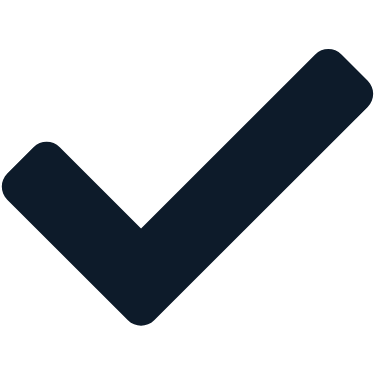 A black checkmark icon on a transparent background.