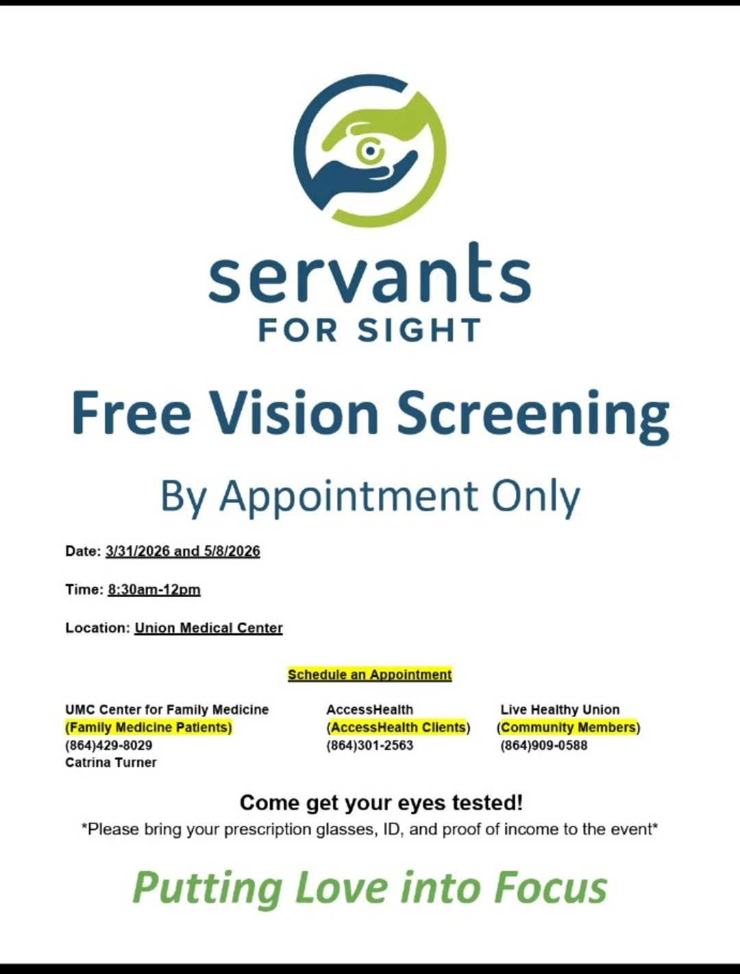 Servants for Sight Free Vision Screening