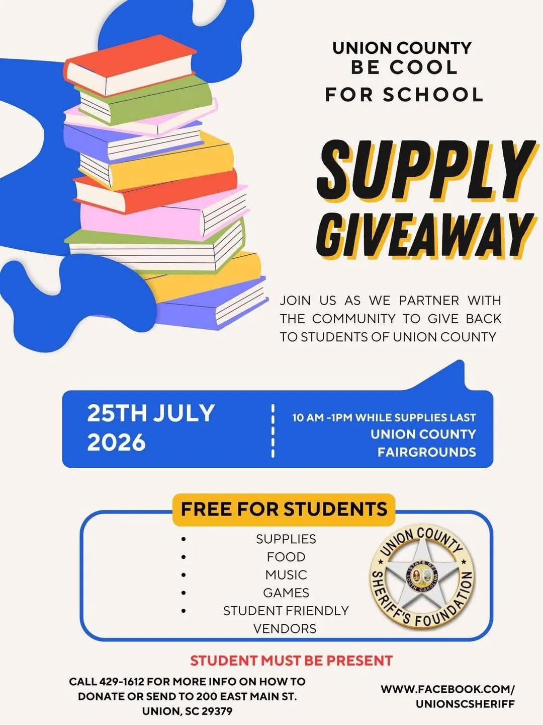 Union County Be Cool For School Supply Giveway