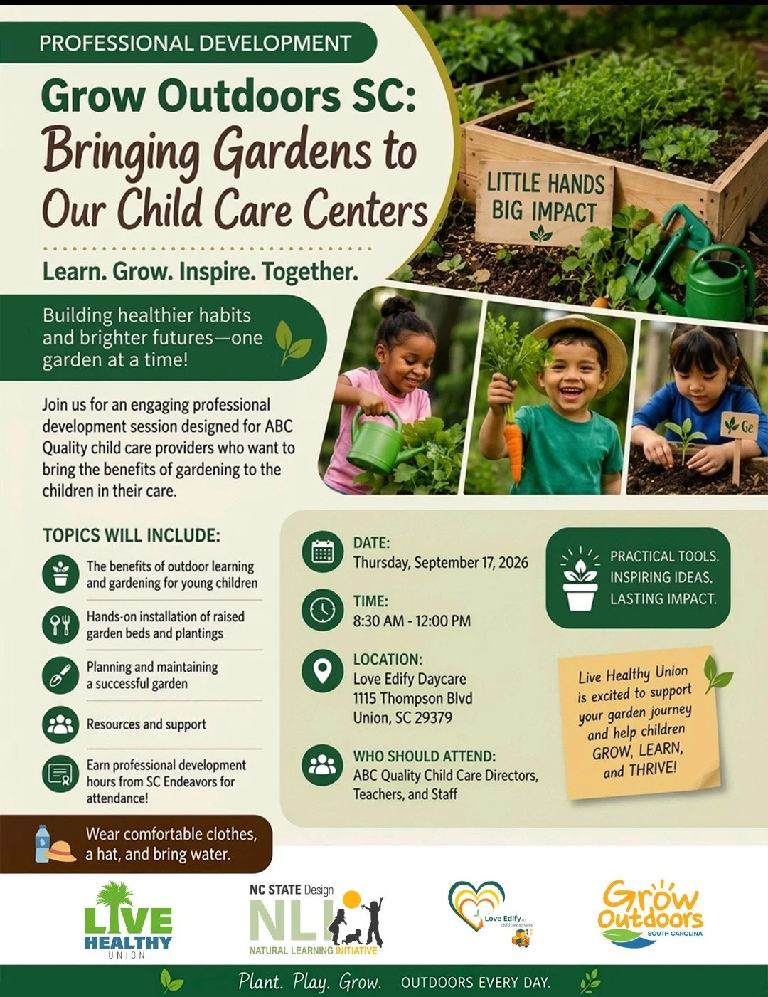 Grow Outdoors SC: Bringing Gardens to Our Child Care Centers