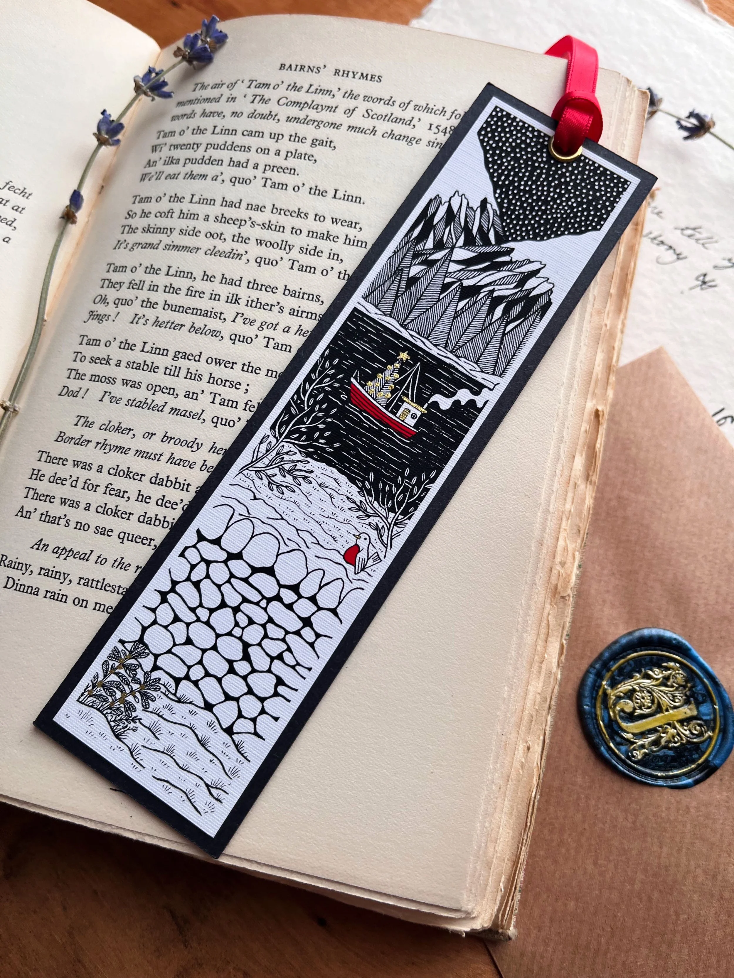 Christmas Bookmark, Stocking Filler, Book Gift - Jessica Donnelly Art.jpeg