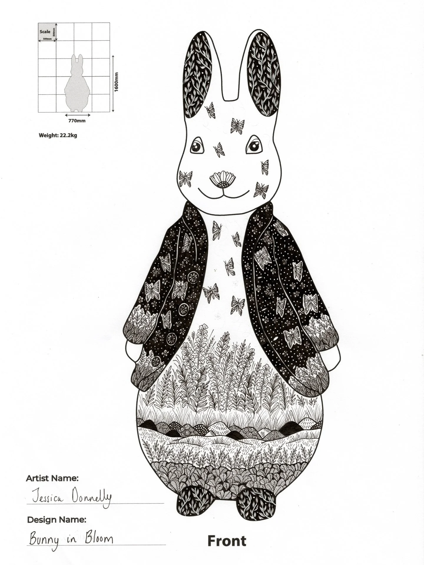 🐰 I was recently shortlisted to be an artist on the Tales on the Tyne Peter Rabbit Sculpture Trail, and although my Bunny in Bloom design didn&rsquo;t get chosen in the final round, it seemed a shame that he would sit in my desk draw never to see th