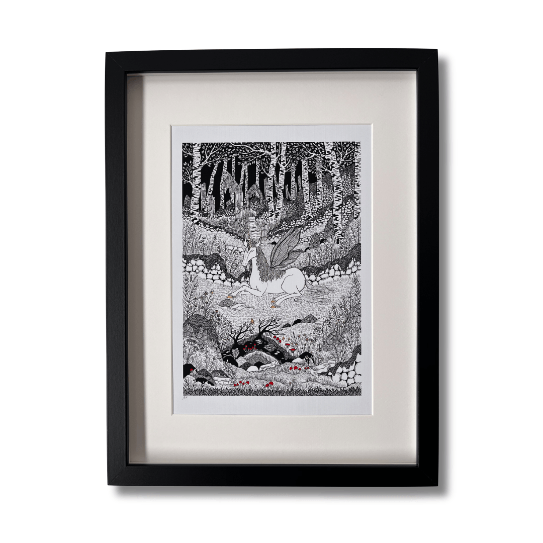 Unicorn, British Folklore Art Print
