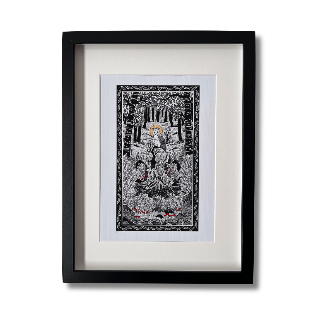 Fantasy Forest, Owl Art A4 Print