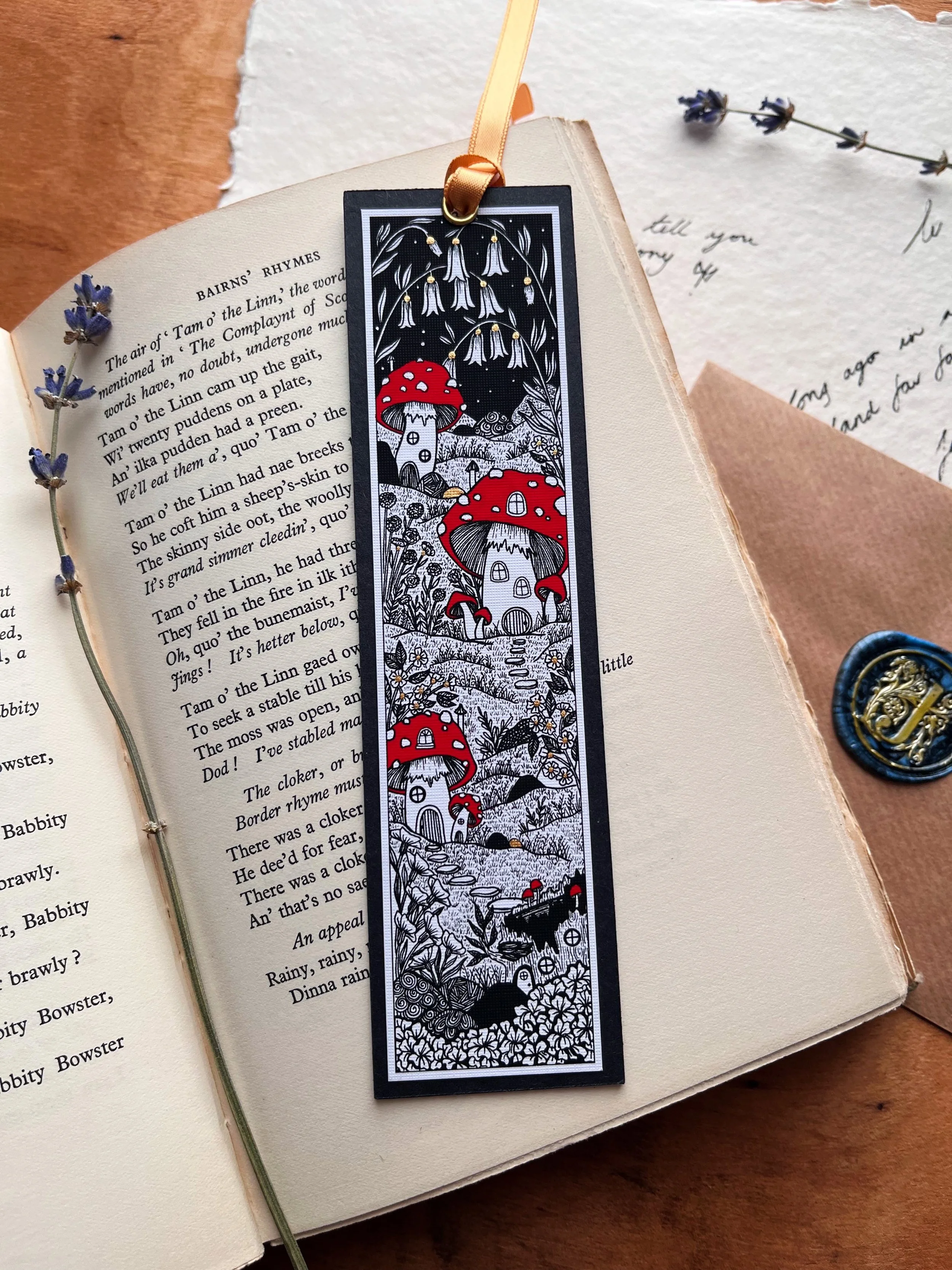 Red Toadstool Mushroom-Core Bookmark