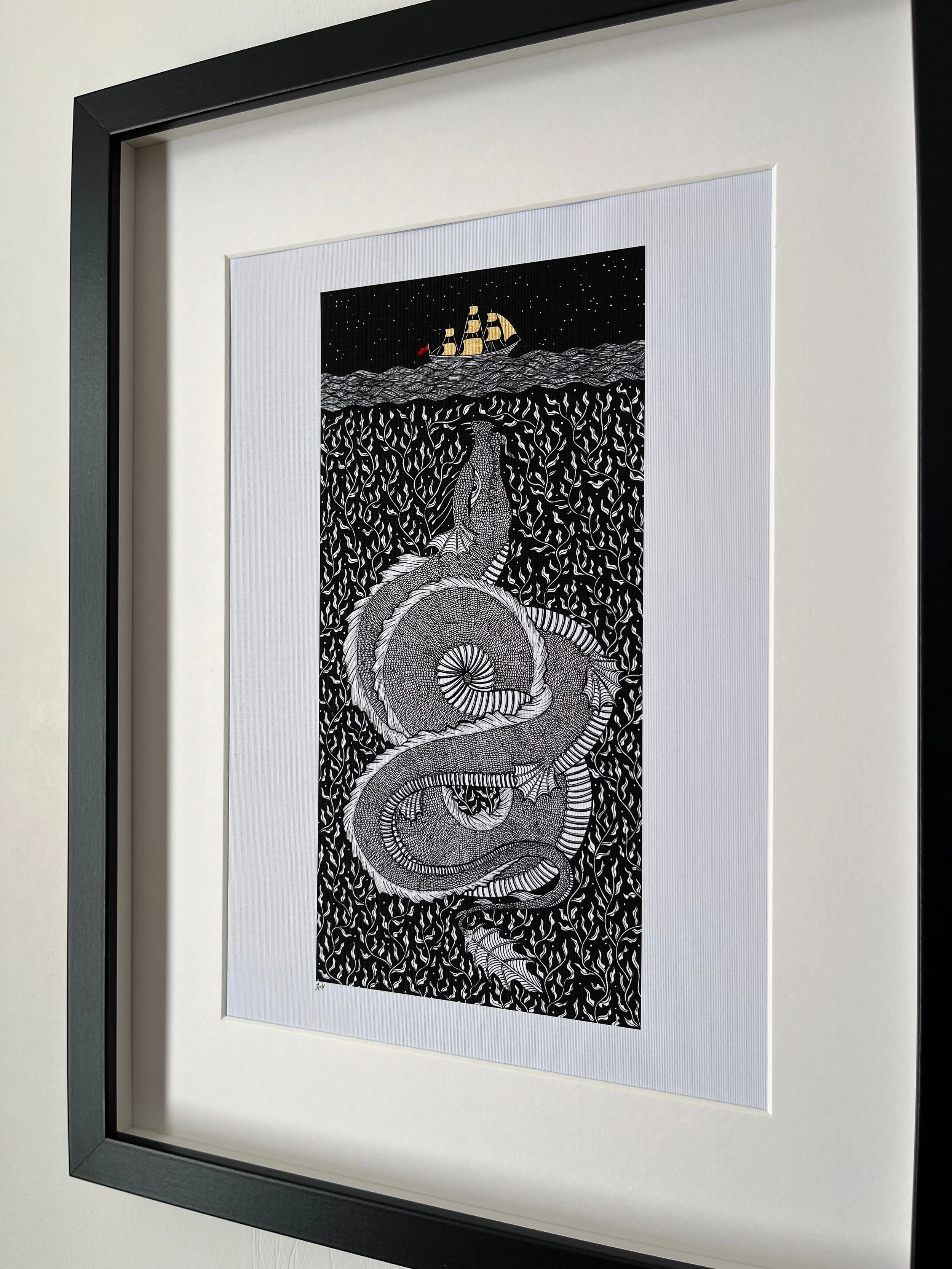 Sea Monster Artwork Embellished Print -  Jessica Donnelly Artist.jpg