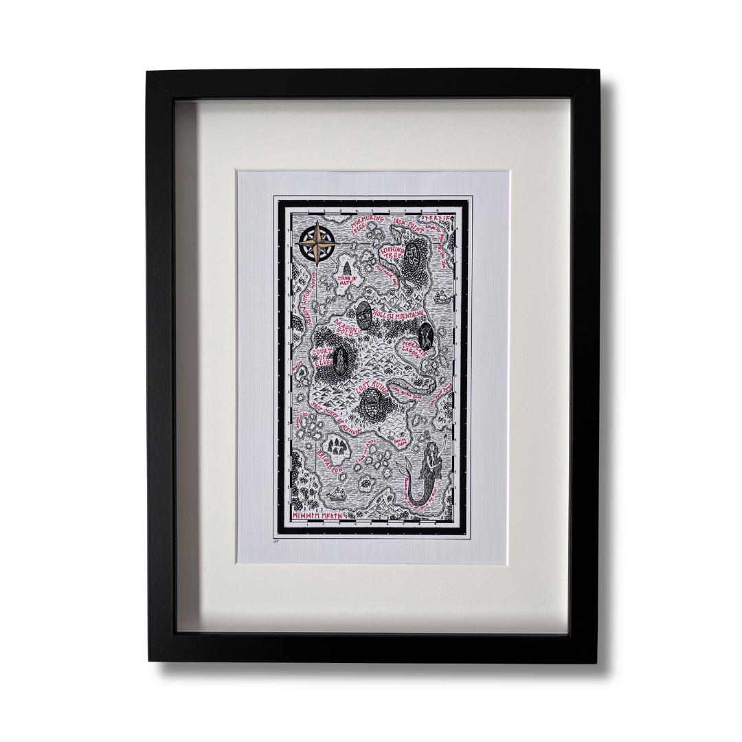 Fantasy Map, Illustrated Art A4 Print