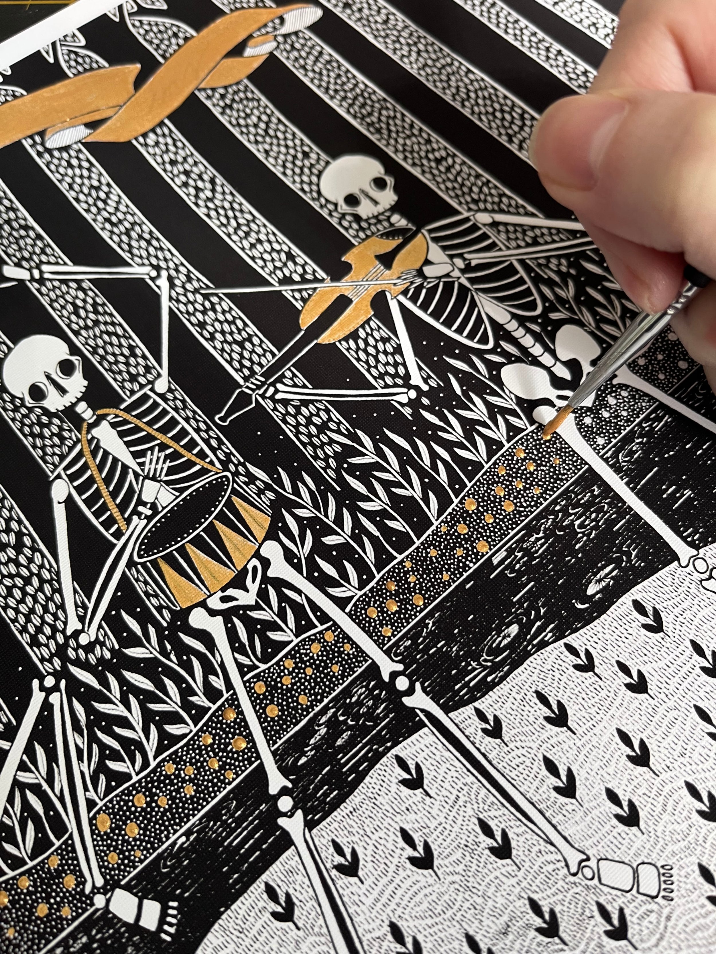 Whimsy Gothic, Skeleton A3 Art Print