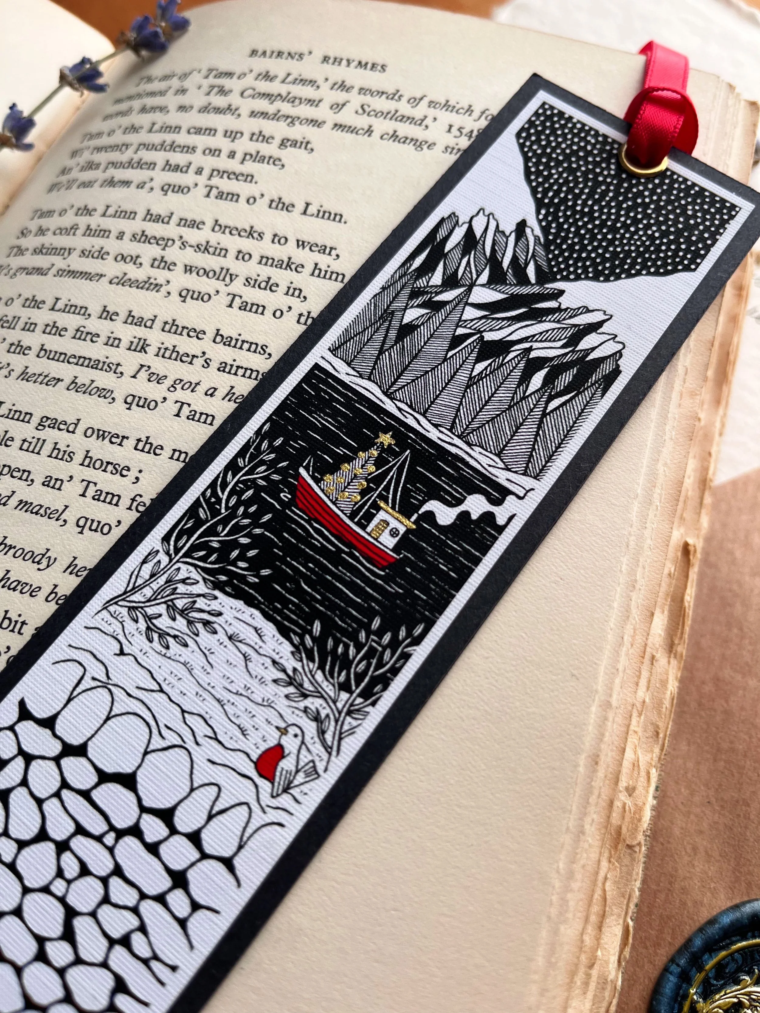 Christmas Bookmark, Stocking Filler, Bookish Gift - Jessica Donnelly Art.jpeg