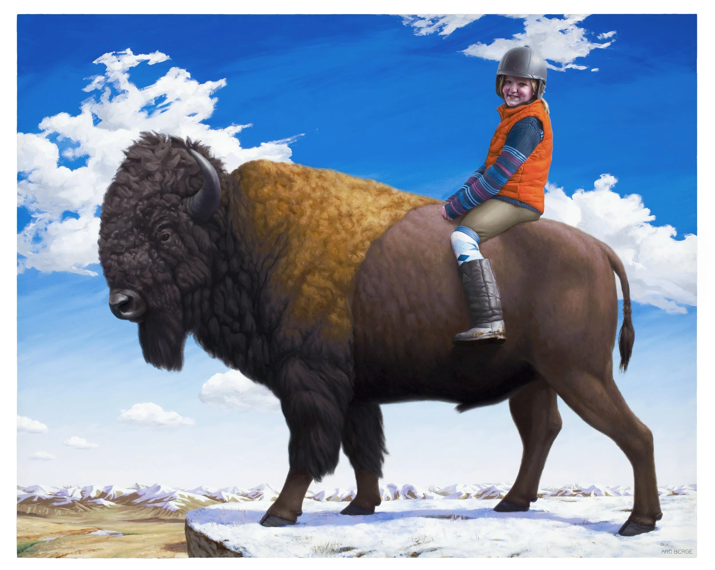 “Conquest of the West”, June 2008-January 2010, oil on linen, 48“h x 60“w.  Found in the "Dreamscapes" series.