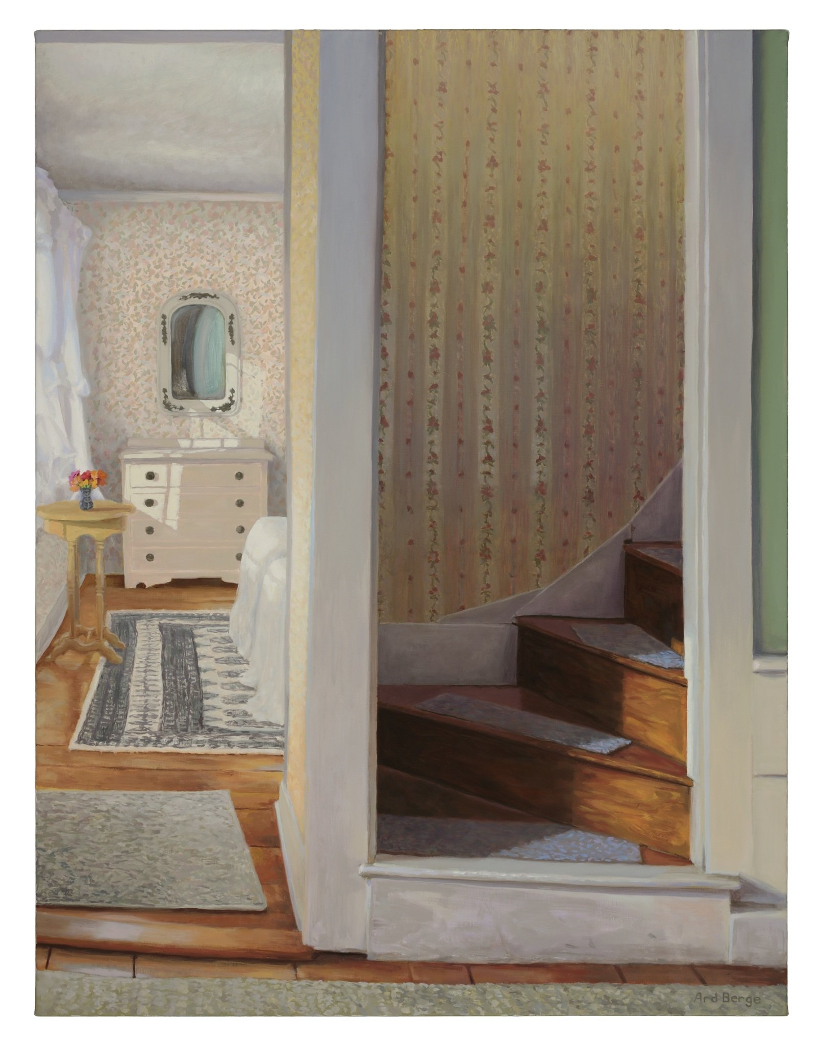 “Flight” July 2021-July 2022, oil on linen, 34”h x 26”w.  