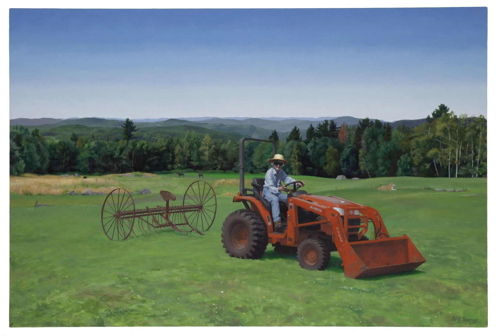 “Marilyn Maintains the Meadow”, August 2009-August 2010, oil on linen, 24“h x 36“w.