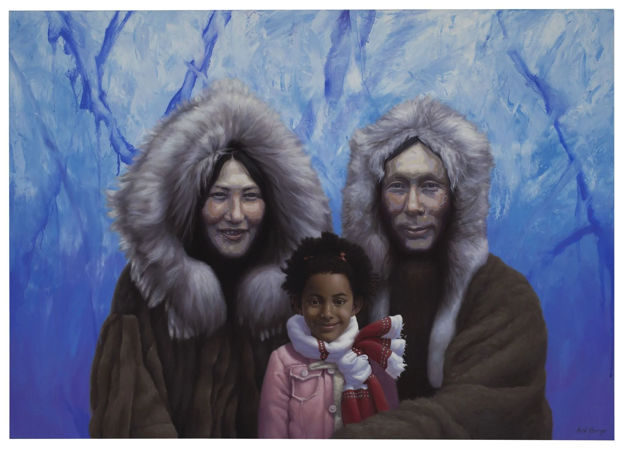 “A Warm Welcome to the Igloo, Tsion!”, July 2008-May 2010, oil on linen, 30“h x 42“w.