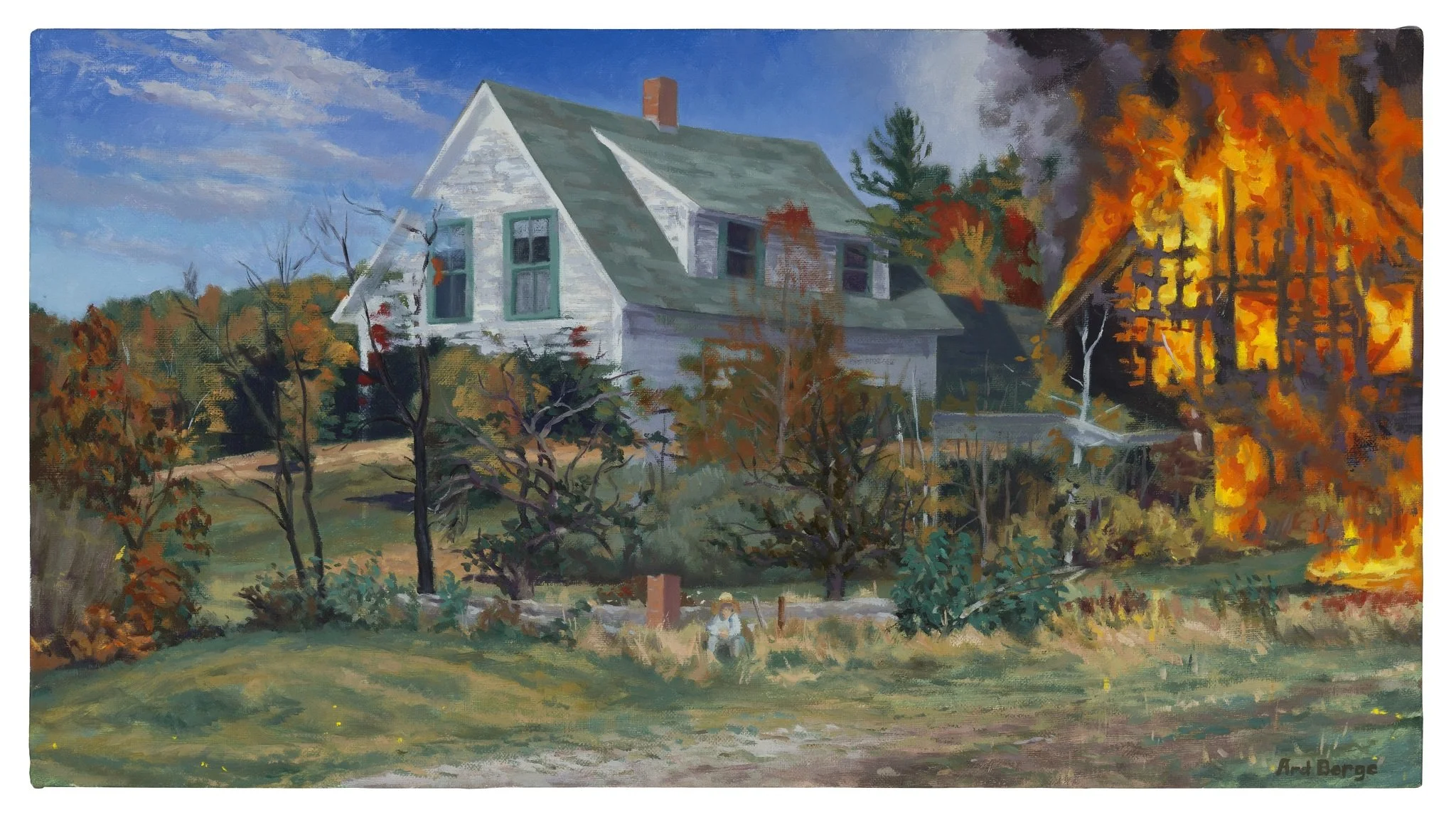 “Nothing Gold Can Stay”, July 2015-October 2015, oil on linen, 12“h x 22“w.  