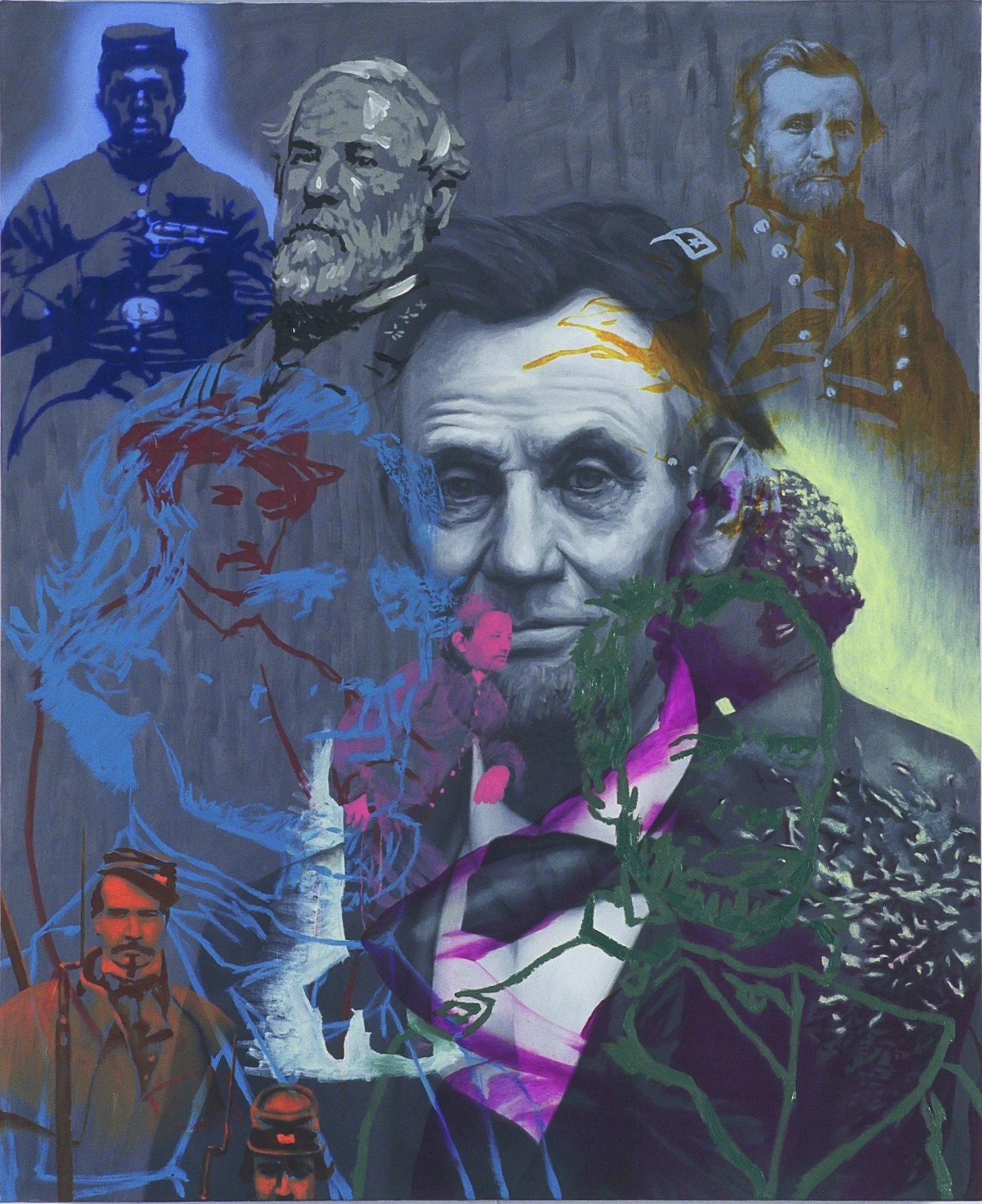 “Times that Try Men’s Souls…(Abraham Lincoln)”, January-April 2006, oil on linen, 22”h x 18”w.  Found in the "Diametrics" series.