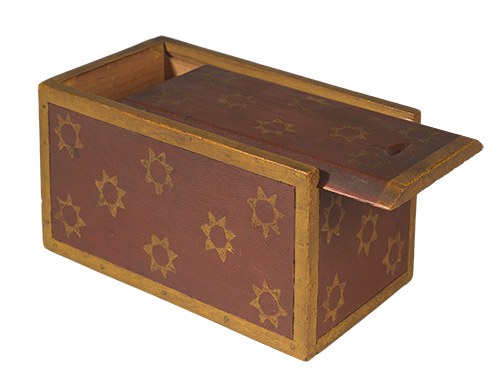 Paint-Decorated Slide-Lid Trinket Box