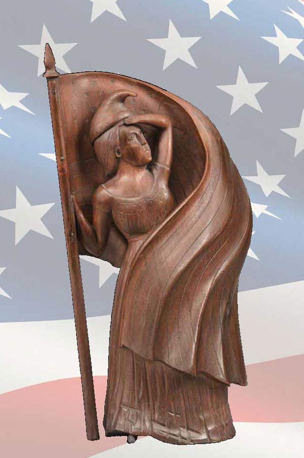 The Goddess of Liberty Wrapped in the American Flag