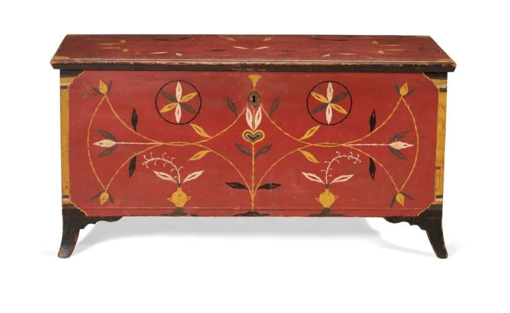 Paint-Decorated Lift-Top Chest