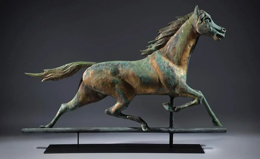 Running Horse Weathervane and Watercolour Map of J. L. Mott Ironworks