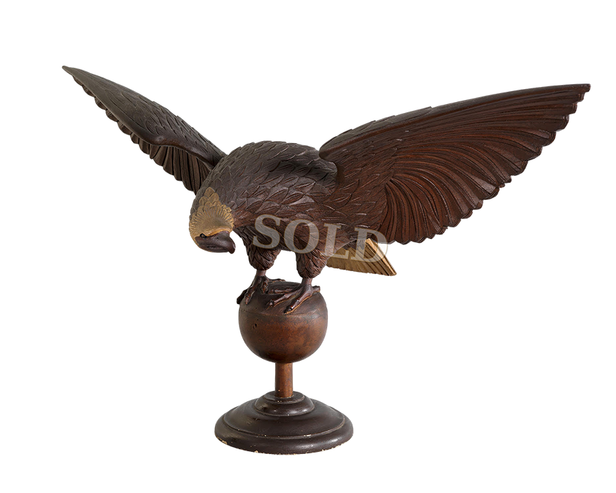 Standing Spread-Wing American Eagle on Orb