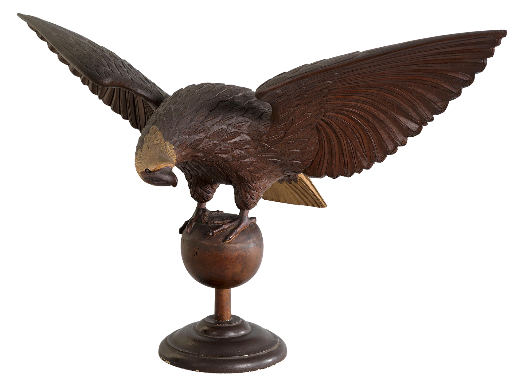 Standing Spread-Wing American Eagle on Orb