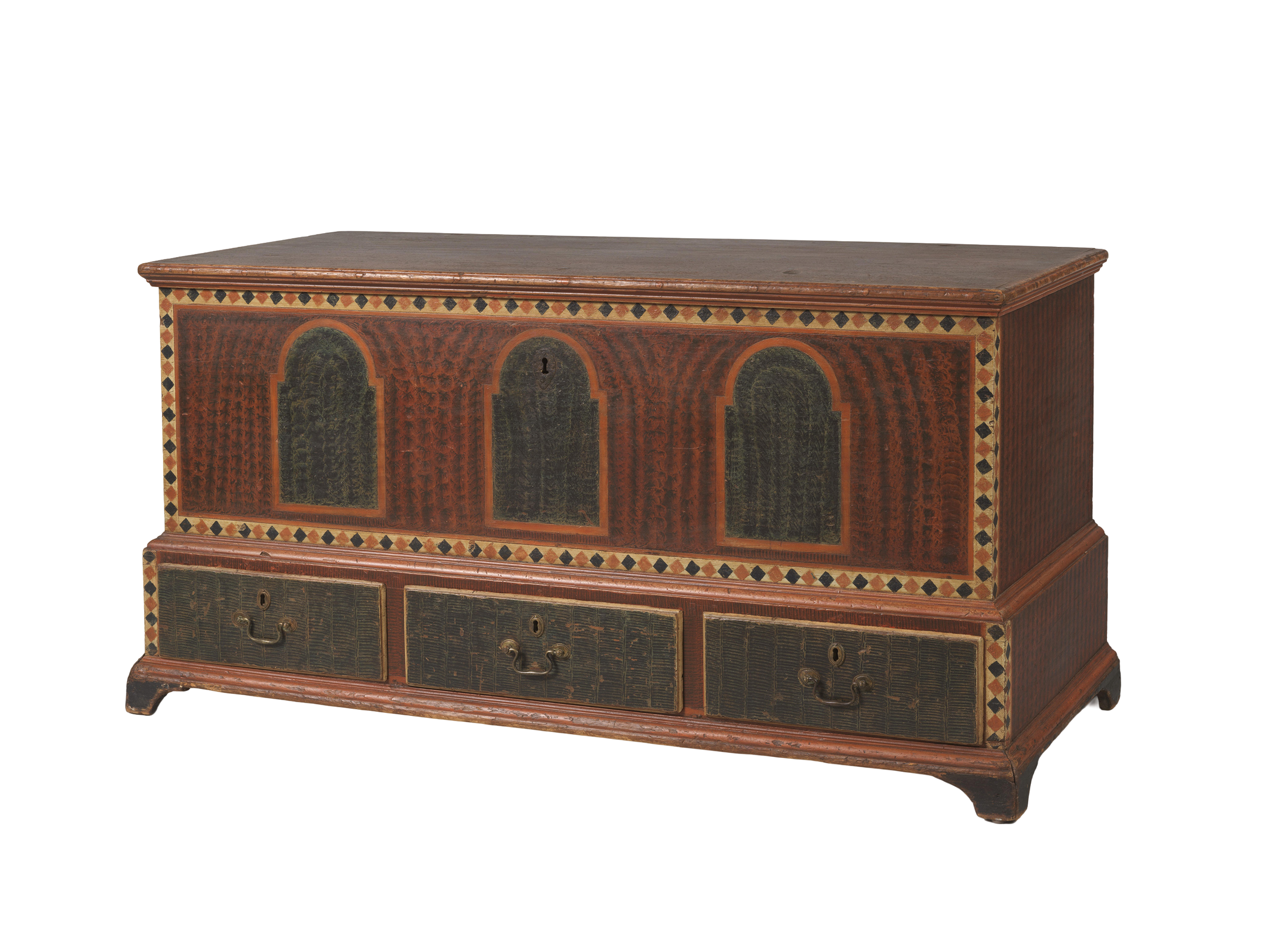 Paint-Decorated Lift-Top Dower Chest