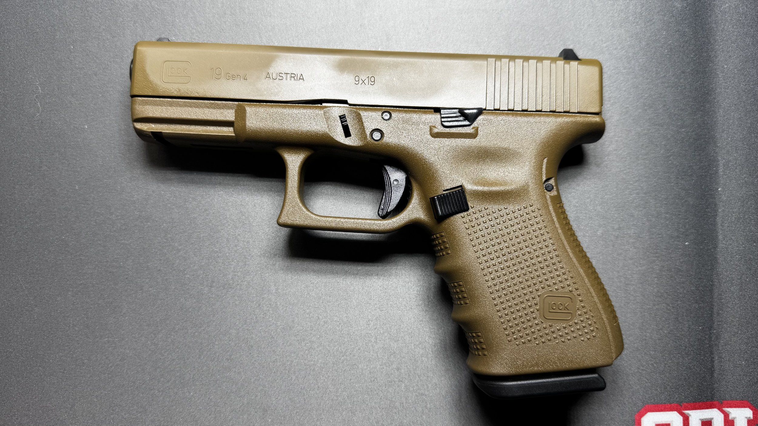 Glock 19 Gen4 9mm with Combat Coyote Tan Cerakote Finish $549.99 light use