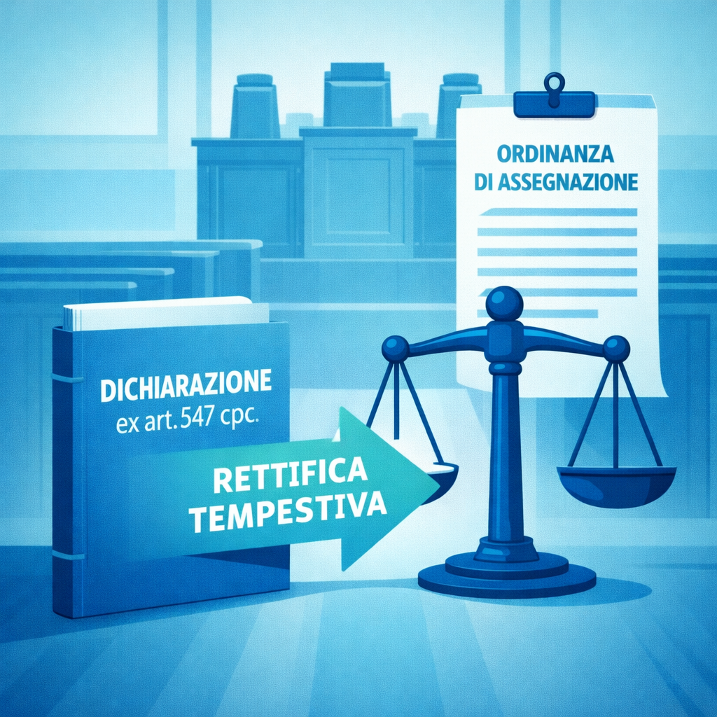 Esecuzione forzata presso terzi: il giudice deve considerare la rettifica tempestiva della dichiarazione di quantità