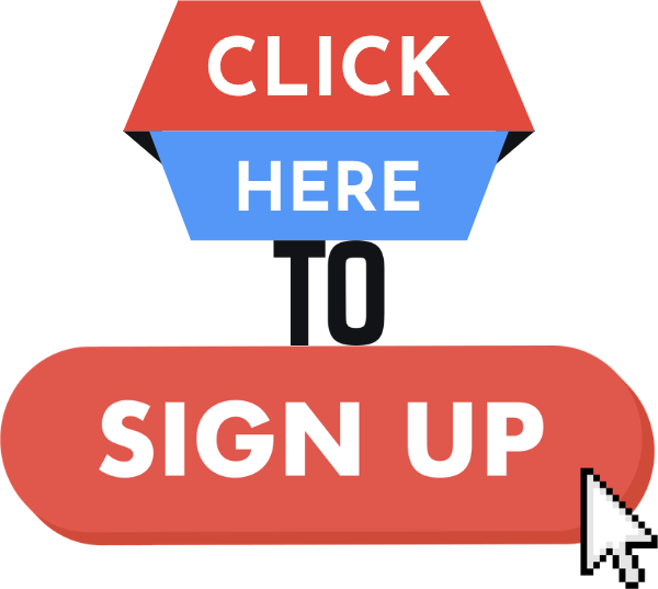 Button graphic with red and blue sections urging users to click to sign up.