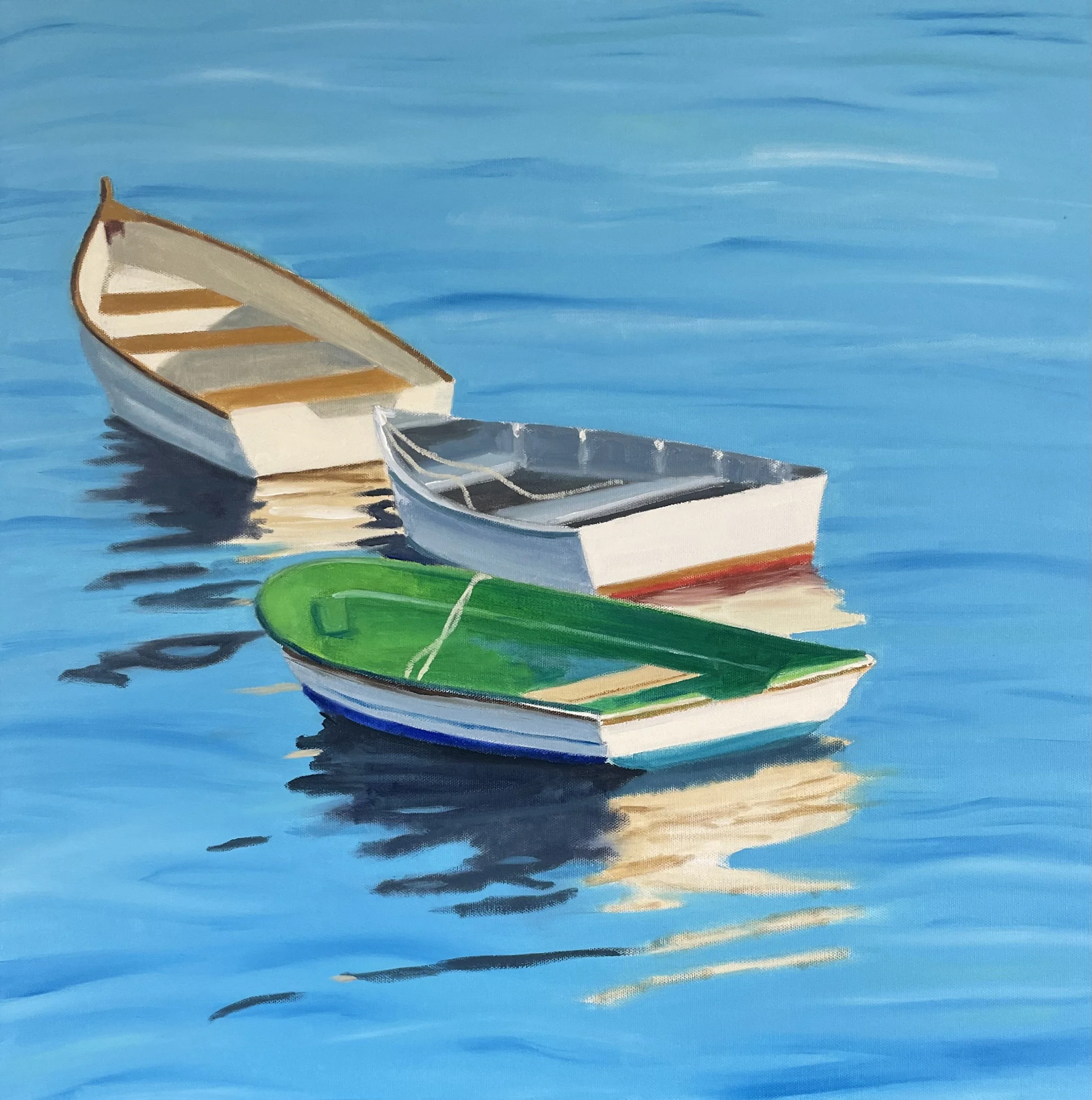 Moored in the Morning Light Oil 24x24 $800